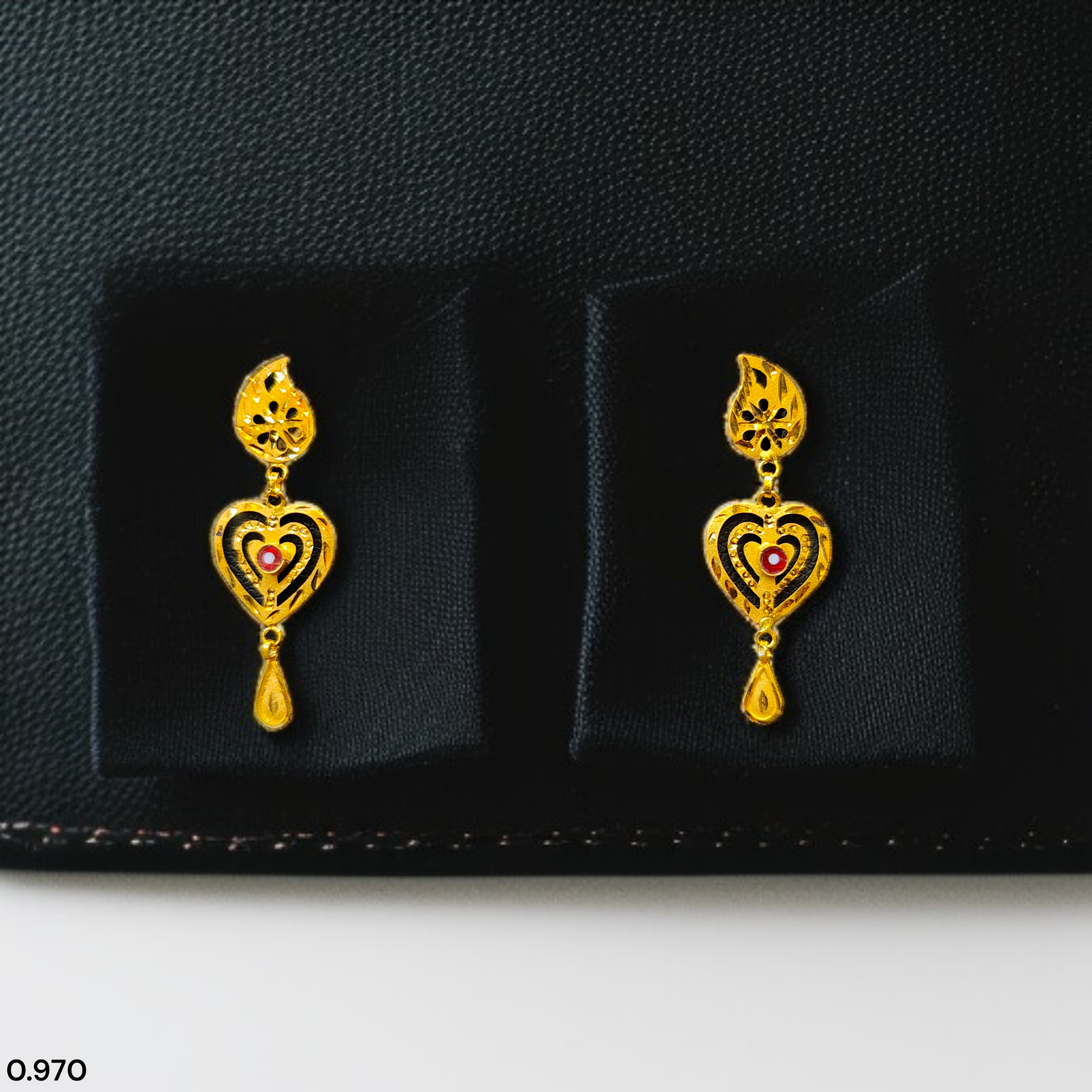 (GER22) BIS CERTIFIED WGT: 0.970 GM APPROX HUID HALLMARK 916 22KT GOLD EARRINGS KANBALA 1 PAIR FOR WOMEN.