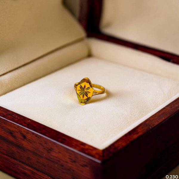BABY JEWELLERY- TRJ (51RMGW) (WGT: 0.230 GM APPROX) 375 9KT HUID HALLMARK GOLD BABY FINGER RING 1 PIECE FOR RICE CEREMONY & BIRTHDAY.