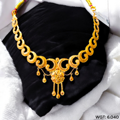 (GCN22) BIS CERTIFIED HUID HALLMARK 916 22KT GOLD NECKLACE CHOKER (APPROX WGT: 6.040 GM) 1 PIECE FOR WOMEN.