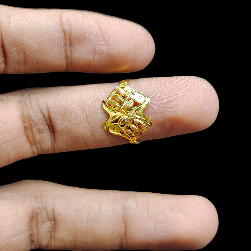 LADIES RING- (SIZE: 14) WGT: 0.630 GM APPROX BIS CERTIFIED HUID HALLMARK 9KT GOLD FINGER RING FOR WOMEN 1 PIECE. (5S4XAY)