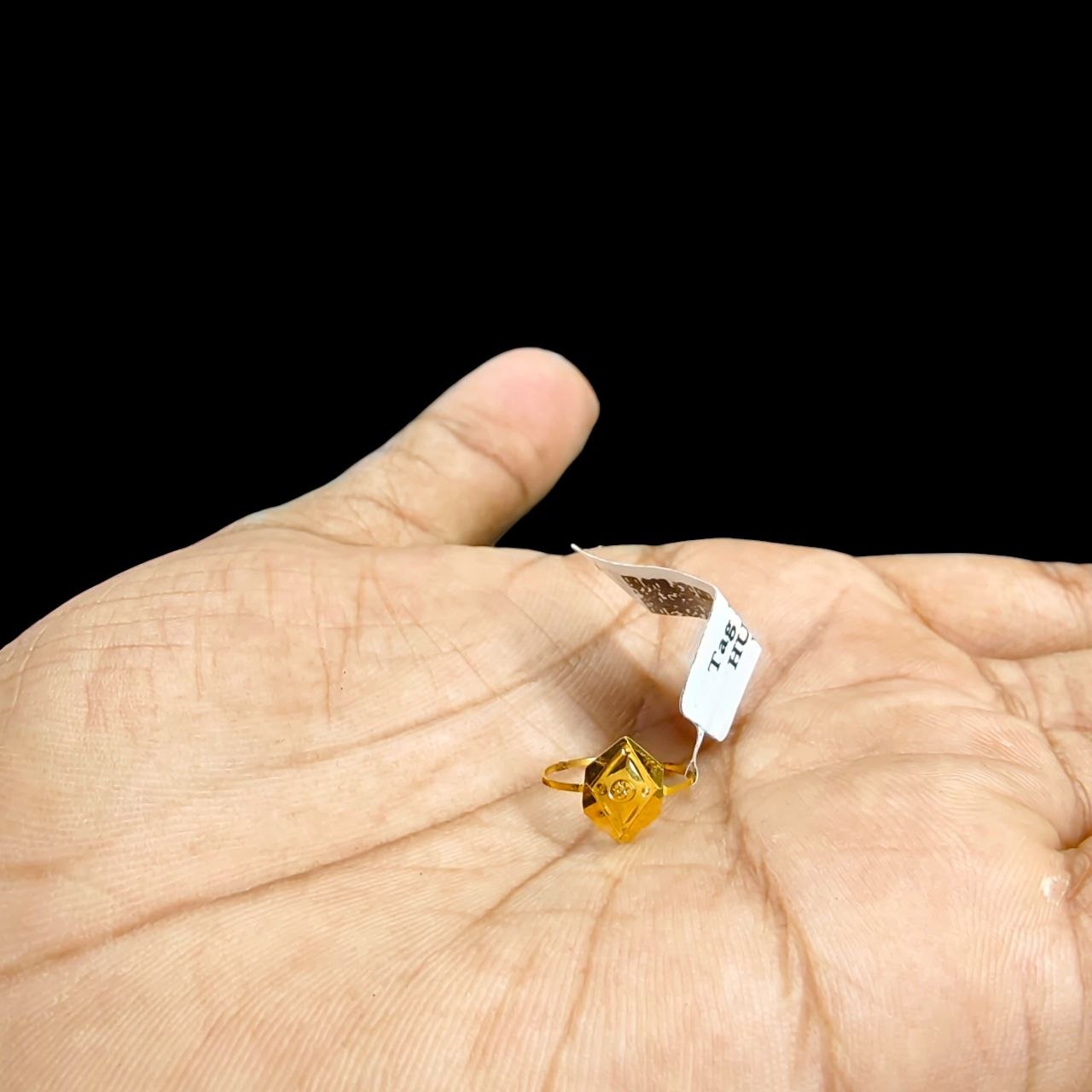 BABY JEWELLERY- TRJ WGT: 0.240 GM APPROX 22KT HUID HALLMARK GOLD BABY FINGER RING 1 PIECE FOR RICE CEREMONY & BIRTHDAY.