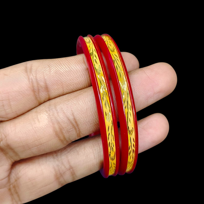 GPB22K- (LL8H26)-(Q3N1HK)-(SIZE-24) WGT: 1.580 GM APPROX BIS CERTIFIED HUID HALLMARK 916 22KT GOLD POLA BADHANO 1 PAIR FOR WOMEN.