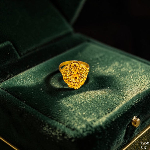 LADIES RING- (QH4S5Z)-(SIZE: 17 ) WGT: 1.950 GM APPROX BIS CERTIFIED HUID HALLMARK 916 22KT GOLD RING FOR WOMEN 1 PIECE.