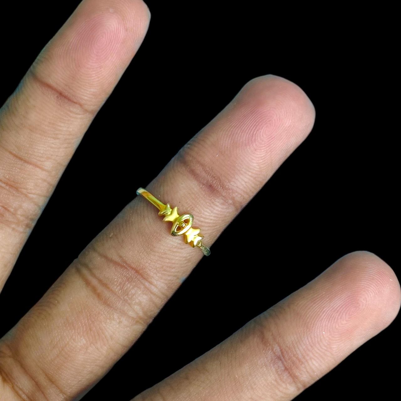 LADIES RING- (SIZE: 15) WGT: 1.000 GM APPROX 14KT HALLMARK GOLD RING FOR WOMEN 1 PIECE.