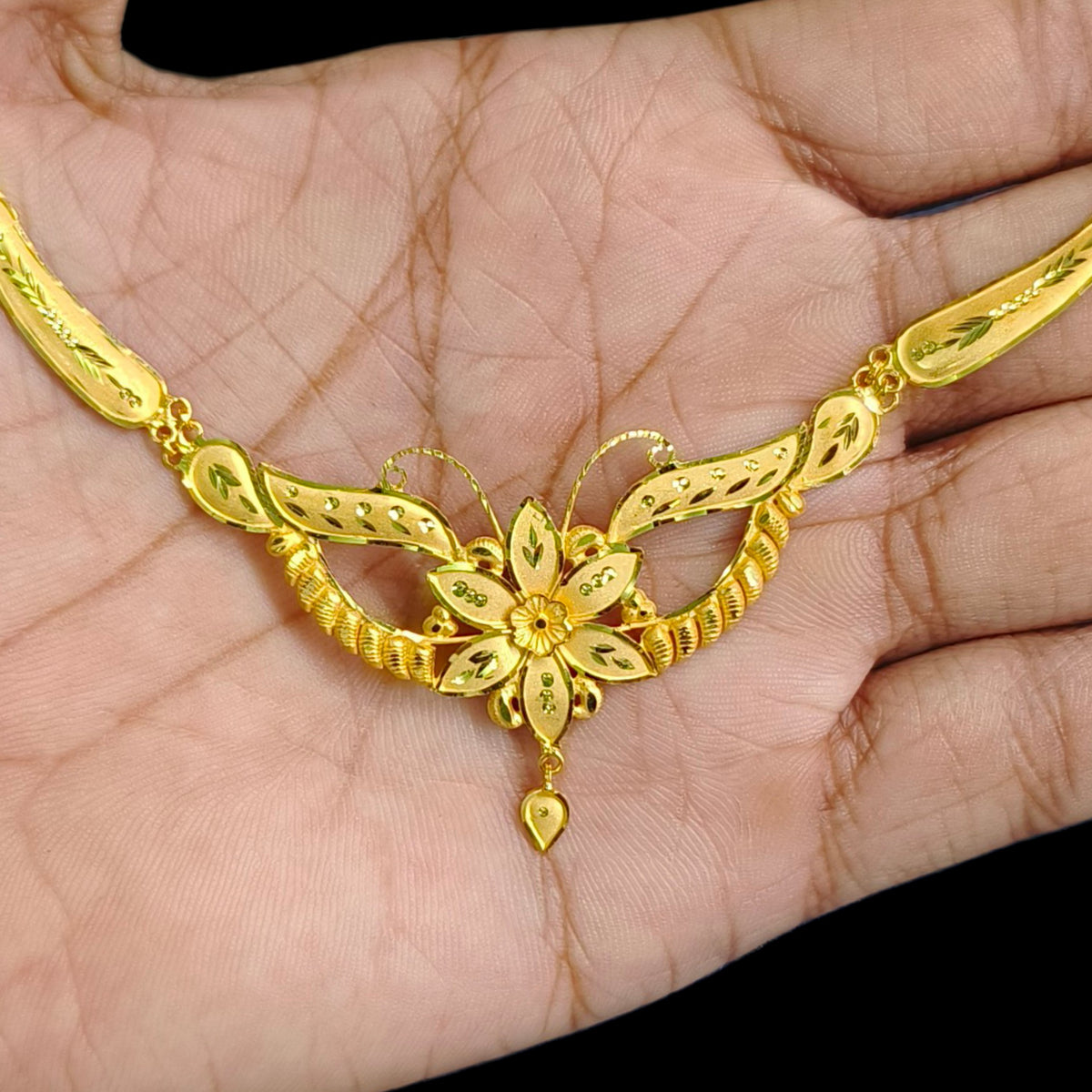 GOLD NECKLACE- (L2SQIF)-(WGT: 3.193 GM APPROX) BIS CERTIFIED HUID HALLMARK 375 9KT GOLD NECKLACE 1 PIECE FOR WOMEN WITH FREE ADJUSTABLE TASSEL.