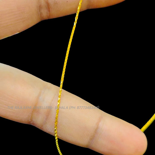 GCH- (DUAL TONE DESIGN) BIS CERTIFIED TRJ WGT: 2.880 GM APPROX HUID HALLMARK 22KT GOLD CHAIN (16 INCH) 1 PIECE FOR BABY GIRL & BOY.