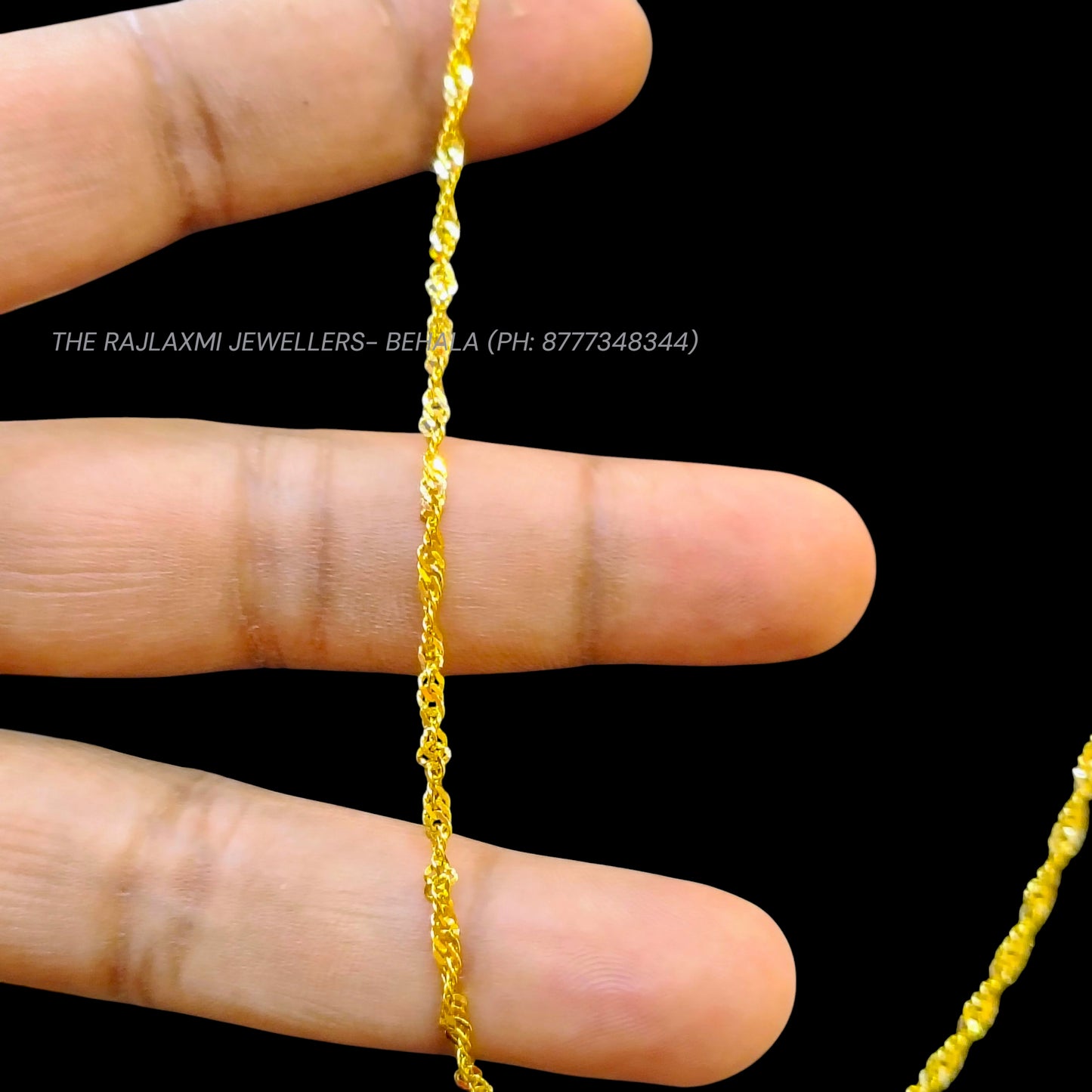 GCH- (DISCO DESIGN) BIS CERTIFIED TRJ WGT: 2.700 GM APPROX HUID HALLMARK 22KT GOLD CHAIN (18 INCH) 1 PIECE FOR WOMEN.