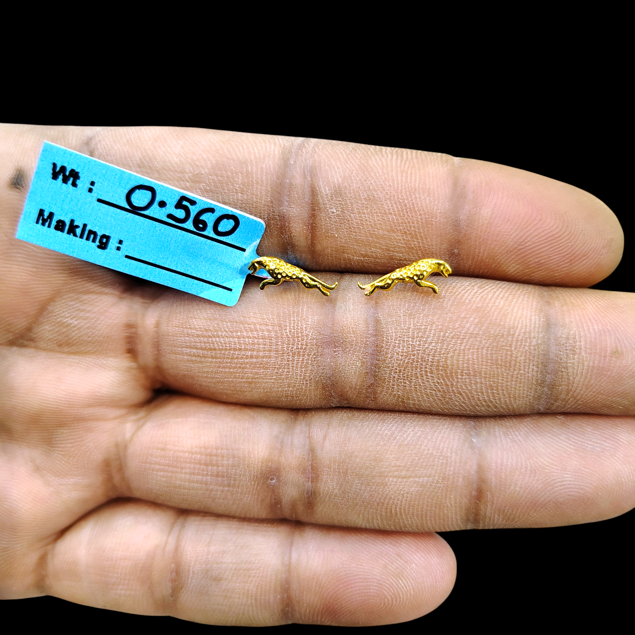 (GSE9) TRJ BABY TOPS WGT: 0.560 GM APPROX BIS CERTIFIED HUID HALLMARK 9KT GOLD STUD EARRINGS FOR WOMEN 1 PAIR FOR REGULAR USE.