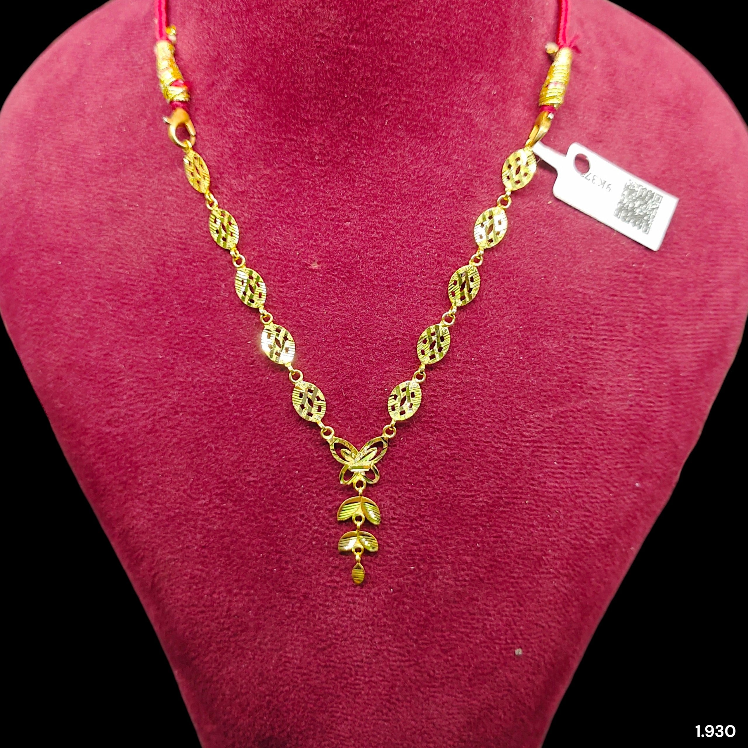 GOLD NECKLACE -(WGT: 1.930 GM APPROX) BIS CERTIFIED HUID HALLMARK 375 9KT GOLD NECKLACE 1 PIECE FOR WOMEN.
