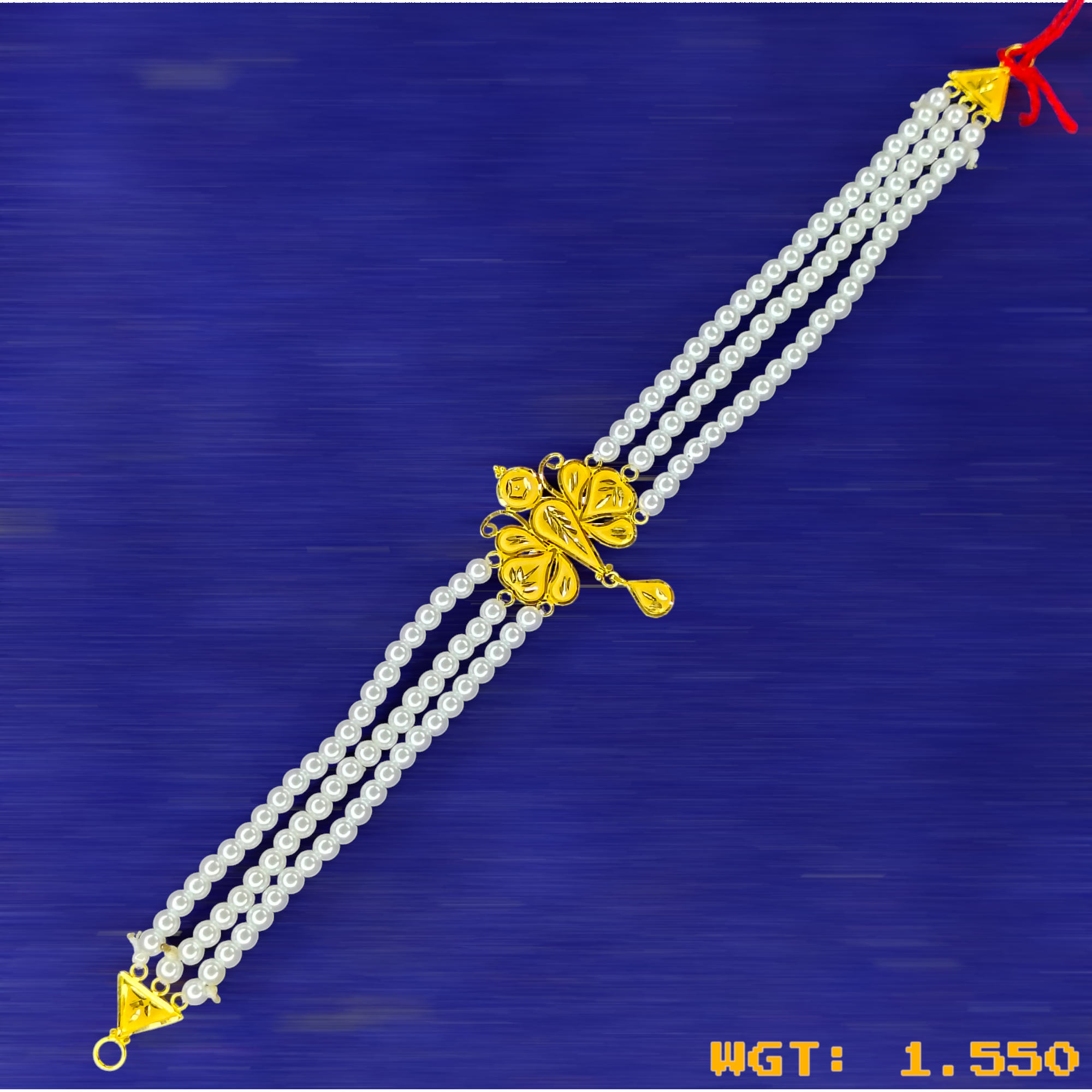 (GMC) TRJ WGT: 1.550 GM APPROX 22KT HALLMARK HUID GOLD MOTI CHOKER 1 PIECE WITH ADJUSTABLE TASSEL.