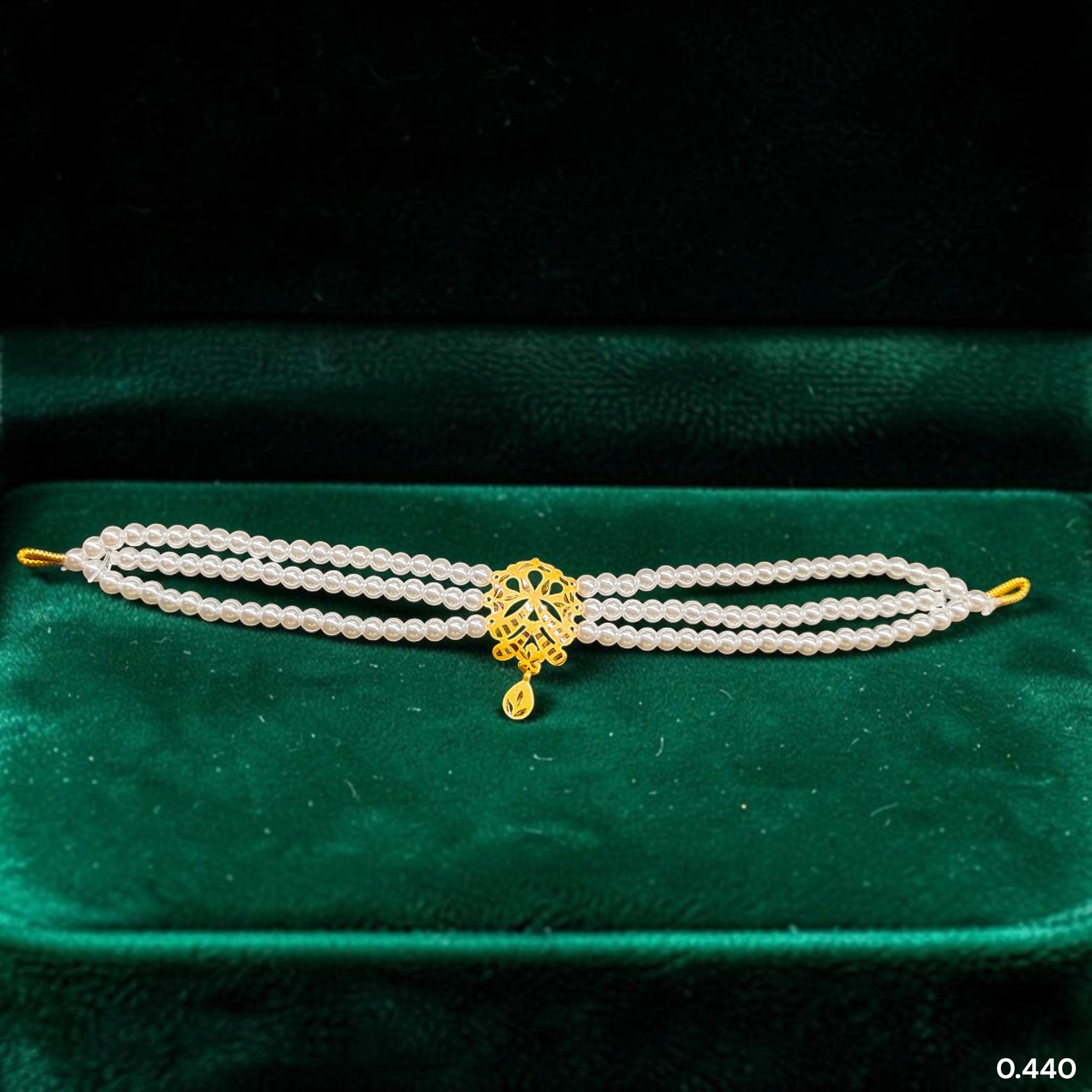 GMC22K- CERTIFIED BIS HUID HALLMARK 916 22KT GOLD MOTI CHOKER 1 PIECE (WGT: 0.440 GM) WITH ADJUSTABLE TASSEL FOR GIFT IN MARRIAGE.