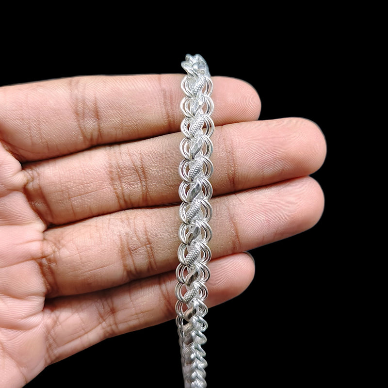 SILVER WRISTLET- (A12) (WGT:12.100 GM APPROX) 625 SILVER WRISTLET FOR MEN 8