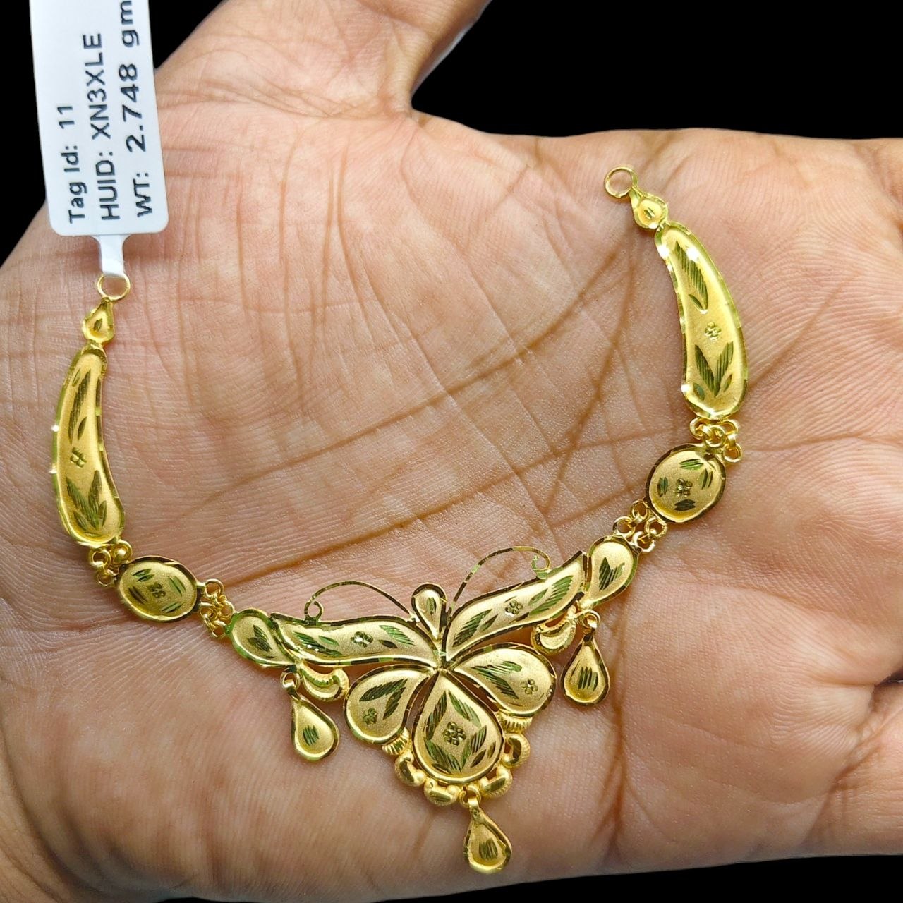 GOLD CHOKER NECKLACE-(WGT: 2.252 GM APPROX) BIS CERTIFIED HUID HALLMARK 9KT GOLD NECKLACE 1 PIECE FOR WOMEN.