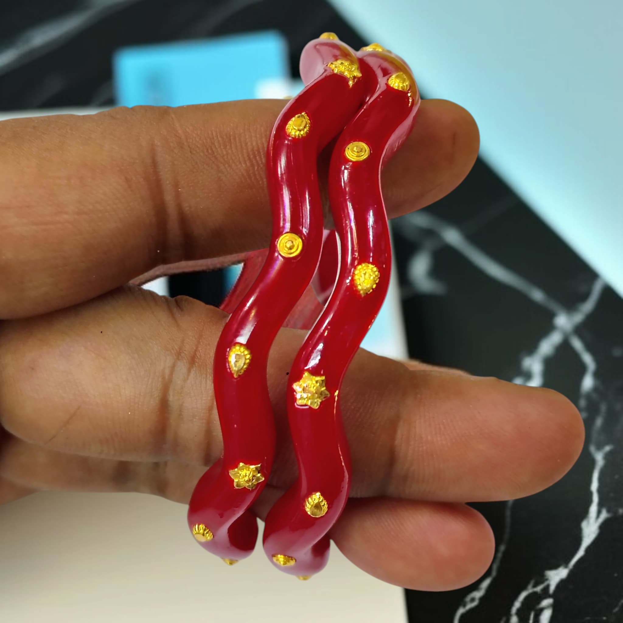 (GPPB) SUPER BEKI POLA - HUID HALLMARK 22KT GOLD POLA BANGLES 1 PAIR FOR GIFTING.(NP)