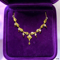 GOLD NECKLACE-(WGT: 0.718 GM APPROX) BIS CERTIFIED HUID HALLMARK 375 9KT GOLD NECKLACE 1 PIECE FOR WOMEN WITH FREE ADJUSTABLE TASSEL. (B67MM5)