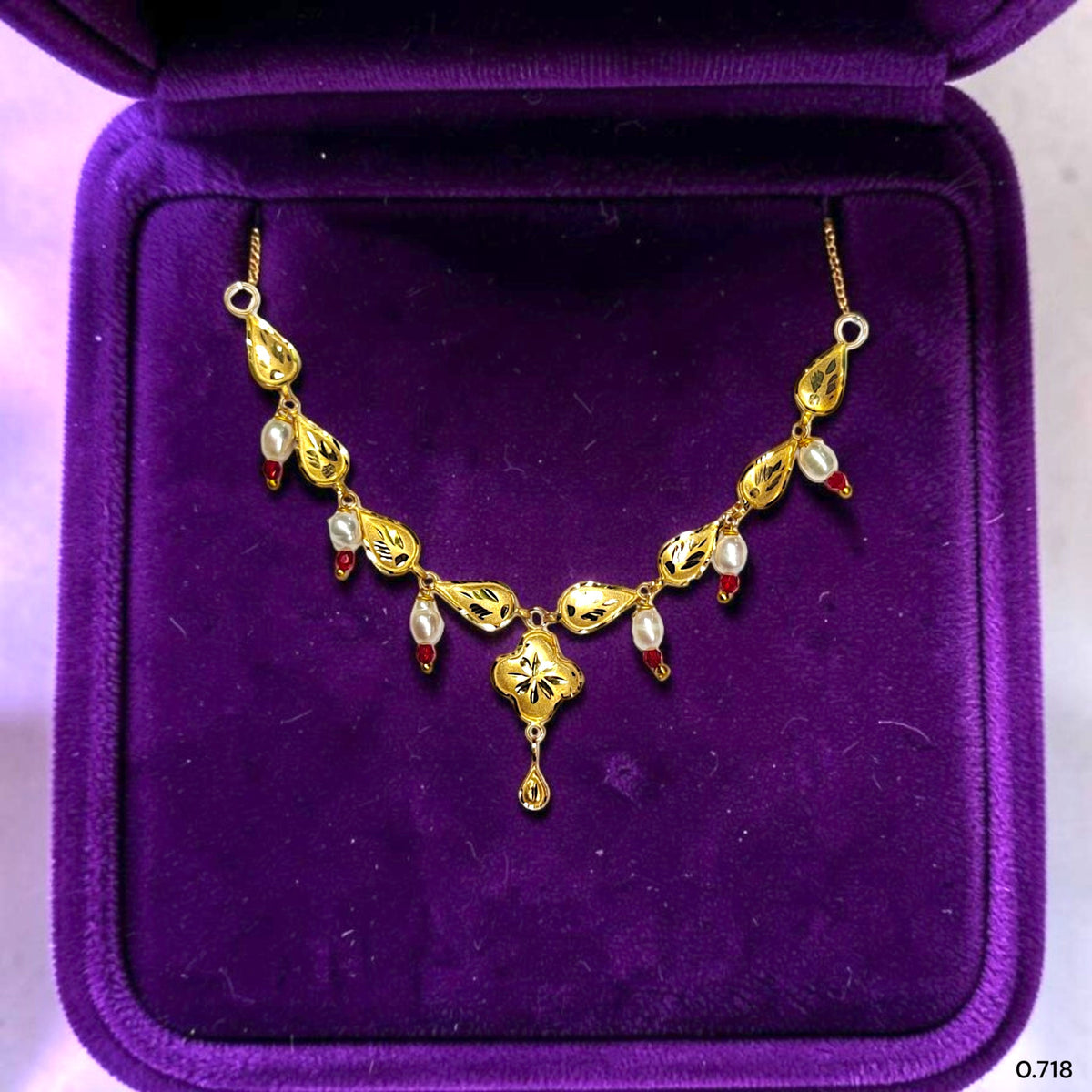 GOLD NECKLACE-(WGT: 0.718 GM APPROX) BIS CERTIFIED HUID HALLMARK 375 9KT GOLD NECKLACE 1 PIECE FOR WOMEN WITH FREE ADJUSTABLE TASSEL. (B67MM5)
