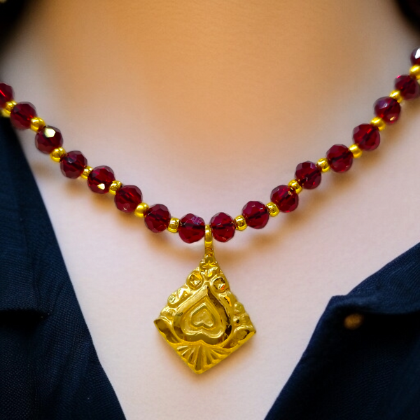 FLORAL HEART DESIGN (WGT: 0.200 GM APPROX) KDM GOLD LOCKET 1 PIECE WITH TASSEL (50 TONCH) BEST FOR GIFT IN MARRIAGE.