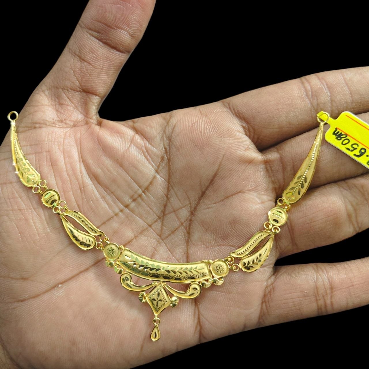 GOLD NECKLACE- WGT: 3.650 BIS CERTIFIED HUID HALLMARK 916 22KT GOLD NECKLACE 1 PIECE WITH FREE ADJUSTABLE TASSEL FOR WOMEN.