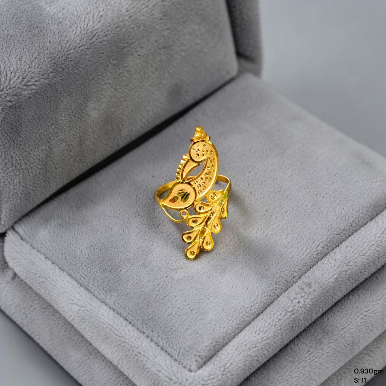 LADIES RING- (SIZE: 11) WGT: 0.930 GM APPROX BIS CERTIFIED HUID HALLMARK 9KT GOLD FINGER RING FOR WOMEN 1 PIECE