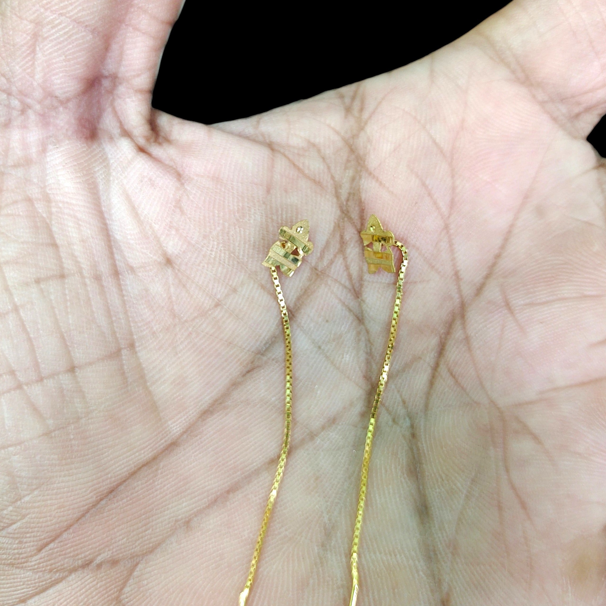 GOLD SUIDHAGA- (WGT: 0.580 GM APPROX) BIS CERTIFIED HUID HALLMARK 9KT GOLD SUIDHAGA EARRINGS (1 PAIR) FOR WOMEN.