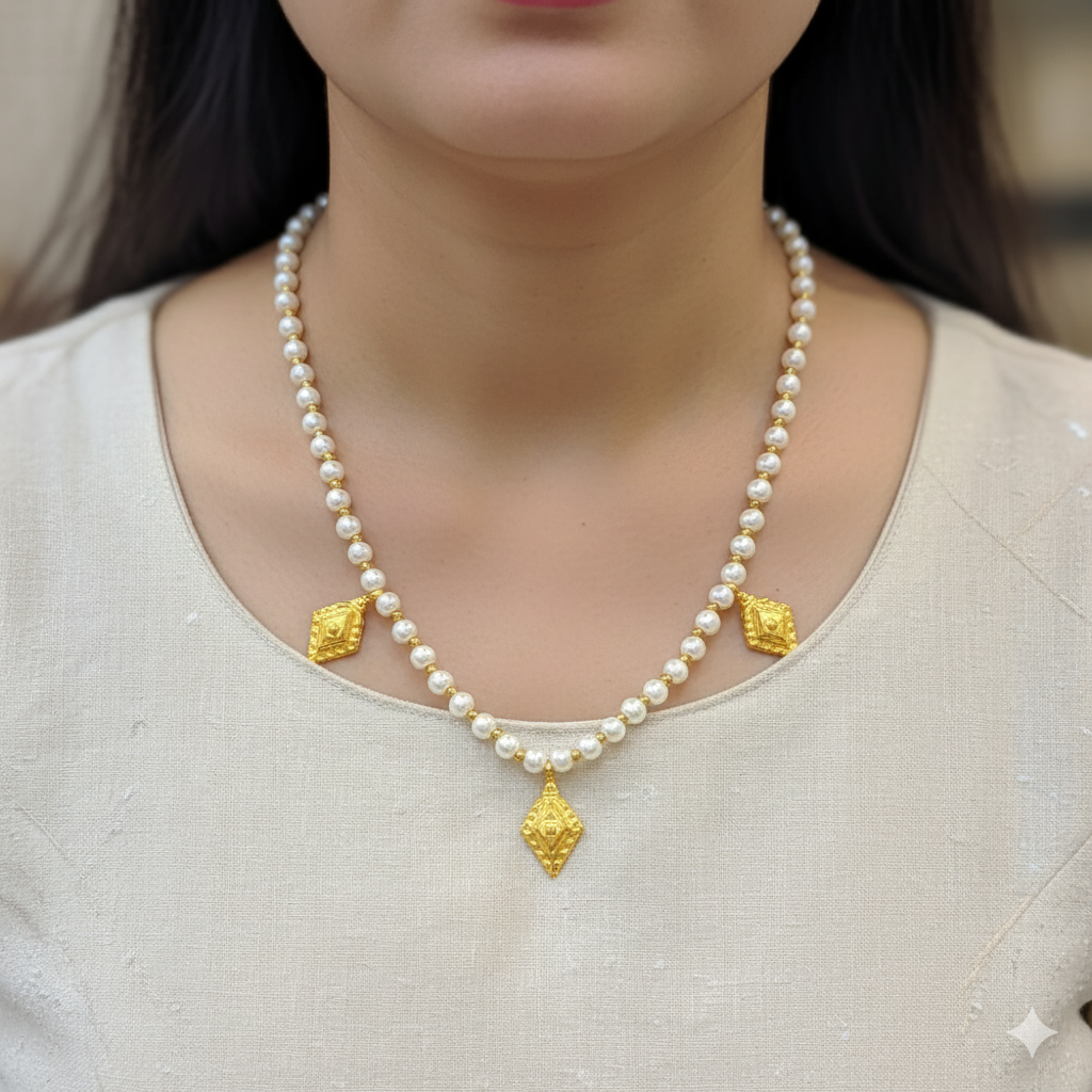 (GSH9) TRJ WGT: 0.600 GM APPROX BIS CERTIFIED HUID HALLMARK 9KT GOLD SELIHAR FOR WOMEN 1 PIECE FOR REGULAR USE.