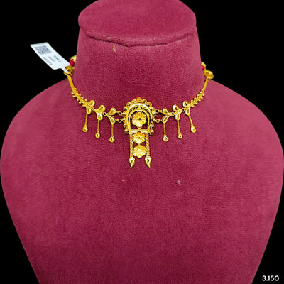 GCN9K- (SAIVRS) (WGT: 3.150 GM APPROX) BIS CERTIFIED HUID HALLMARK 375 9KT GOLD CHOKER 1 PIECE FOR WOMEN.