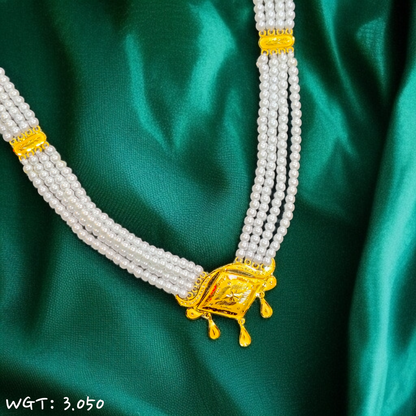 (GCN) TRJ WGT: 3.050 GM APPROX 22KT HUID HALLMARK GOLD MOTI SITAHAR 1 PIECE WITH ADJUSTABLE TASSEL.