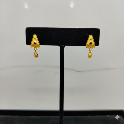 (GSE22) BIS CERTIFIED WGT: 0.640 GM APPROX HUID HALLMARK 916 22KT GOLD TOPS 1 PAIR FOR WOMEN.