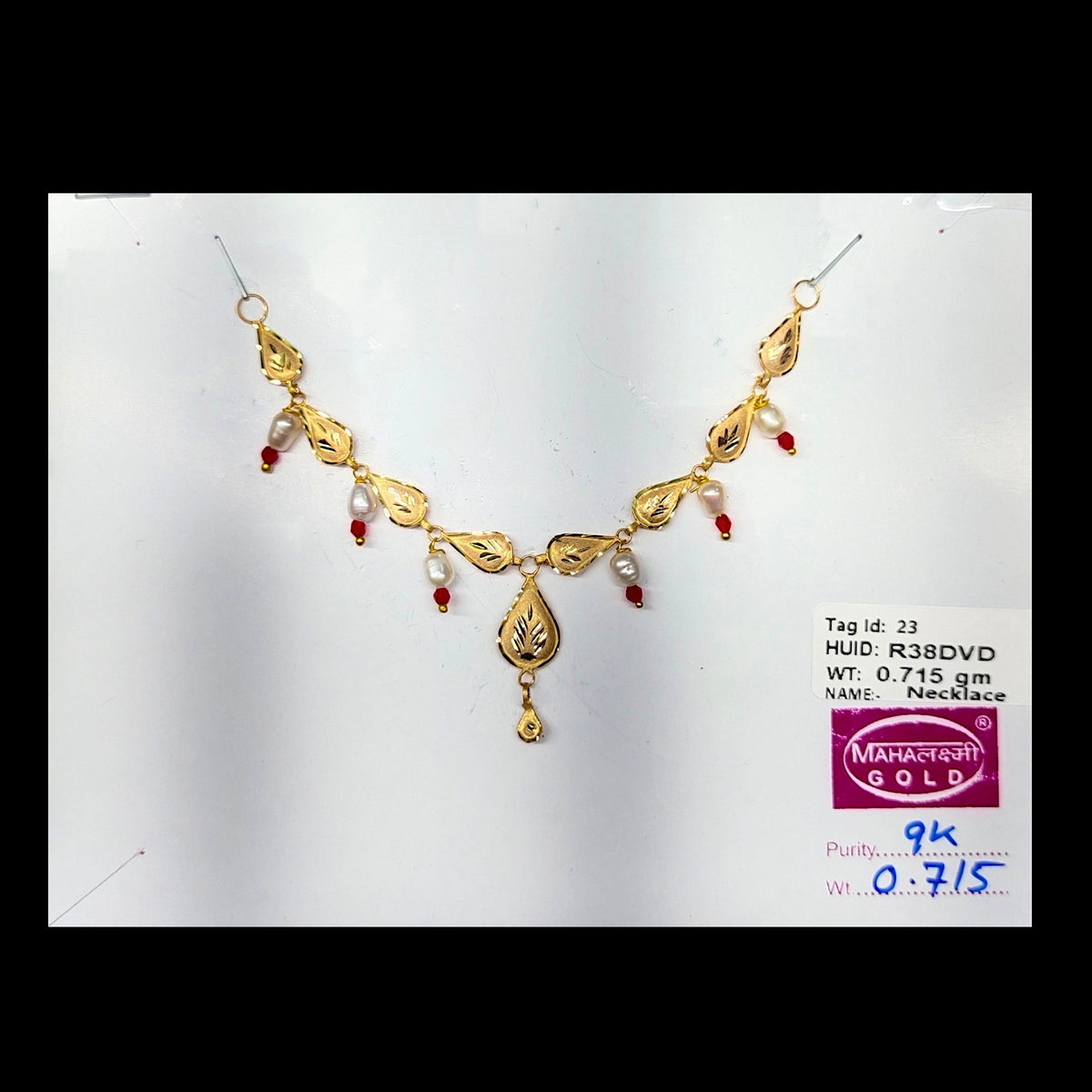 GOLD NECKLACE-(WGT: 0.715 GM APPROX) BIS CERTIFIED HUID HALLMARK 375 9KT GOLD NECKLACE 1 PIECE FOR WOMEN WITH FREE ADJUSTABLE TASSEL. (R38DVD)