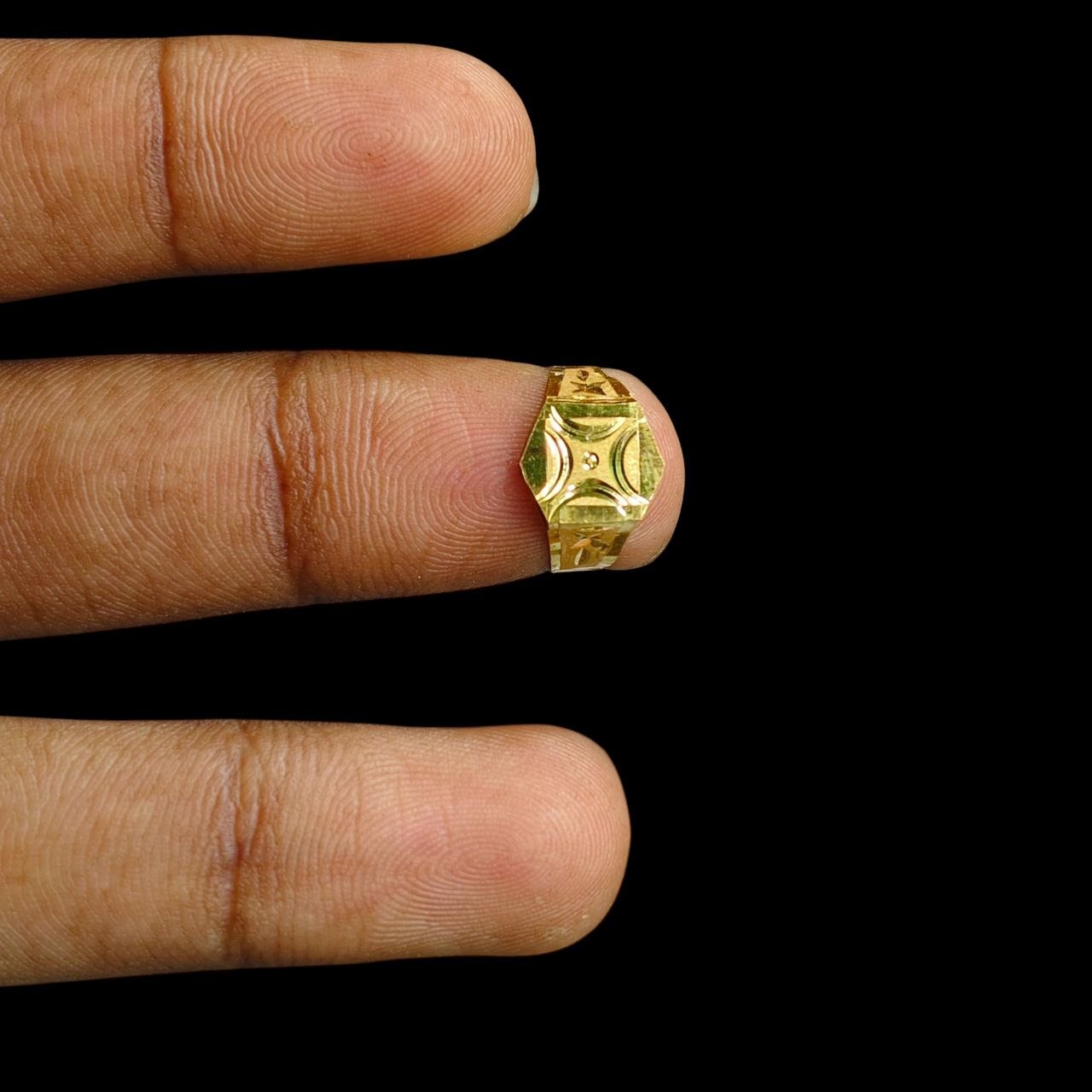 BABY JEWELLERY- TRJ WGT: 0.370 GM APPROX 375 9KT HUID HALLMARK GOLD BABY FINGER RING 1 PIECE FOR RICE CEREMONY & BIRTHDAY.(QS5LNF)