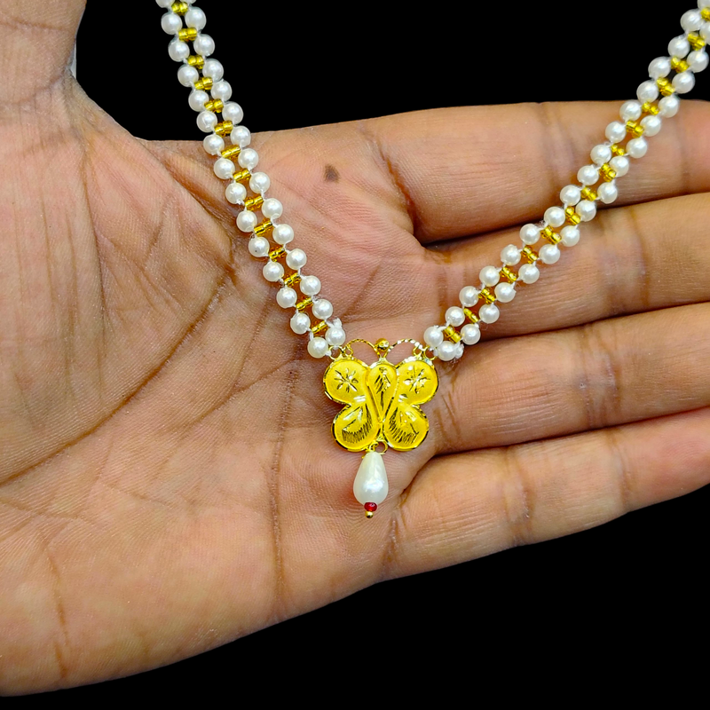 GMP22K- WGT: 0.570 GM APPROX CERTIFIED BIS HUID HALLMARK 916 22KT GOLD MOTI PENDANT 1 PIECE FOR WOMEN.