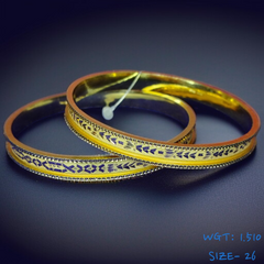 TRJ WGT: 1.510 GM APPROX (SIZE-26) 22KT HUID HALLMARK GOLD CHILA SOCKET CHURI 1 PAIR.