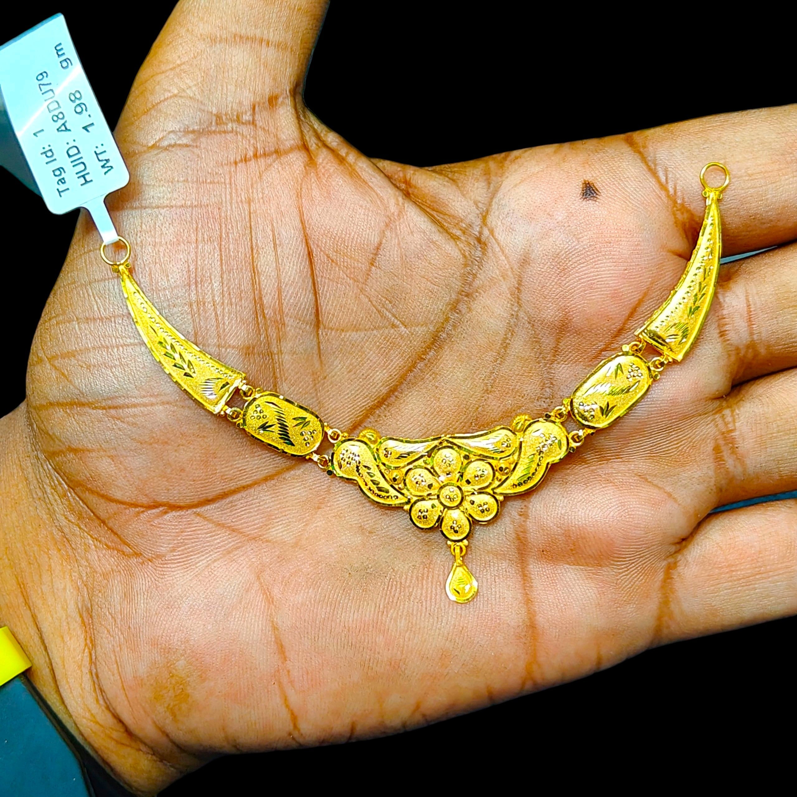 GOLD CHOKER NECKLACE-(WGT: 1.980 GM APPROX) BIS CERTIFIED HUID HALLMARK 9KT GOLD NECKLACE 1 PIECE FOR WOMEN.