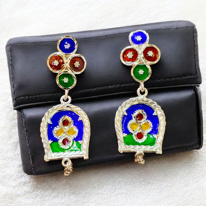 FESTIVE SILVER OFFER (PREMIUM JEWELLERY) CERTIFIED HALLMARK 925 SILVER HASULI NECKLACE 1 PIECE WITH EARRINGS (MINAKARI MANIPUR DESIGN) APPROX WGT: 54.700 GM (1 PIECE) FOR BEAUTIFUL WOMEN.