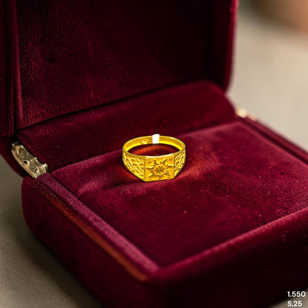 GENTS RING- (HCRZQ3) TRJ (SIZE:25) (WGT: 1.550 GM APPROX) BIS CERTIFIED HUID HALLMARK 375 9KT GOLD FINGER RING FOR MEN 1 PIECE.