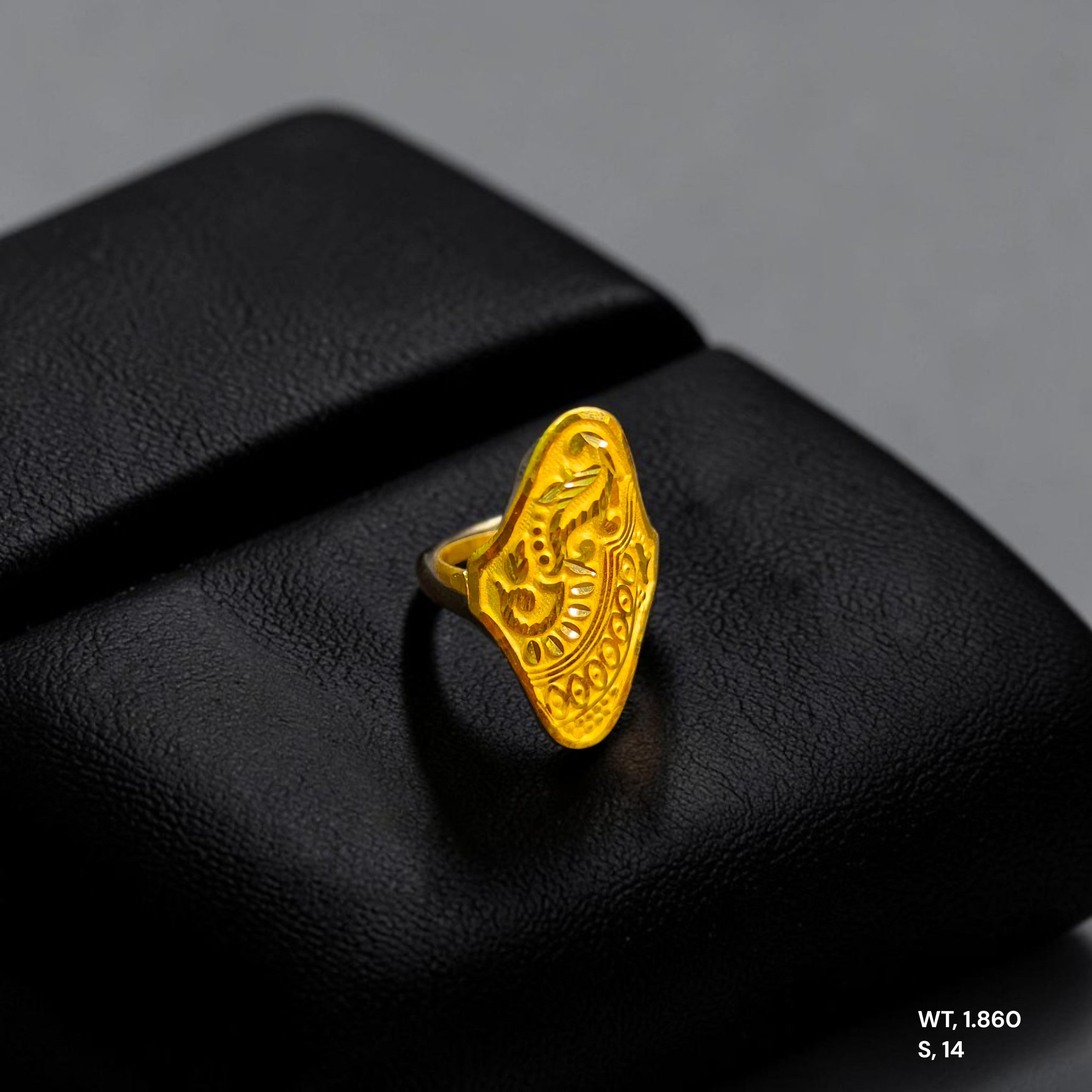 LADIES RING- (SIZE: 14 ) WGT: 1.860 GM APPROX BIS CERTIFIED HUID HALLMARK 916 22KT GOLD RING FOR WOMEN 1 PIECE.