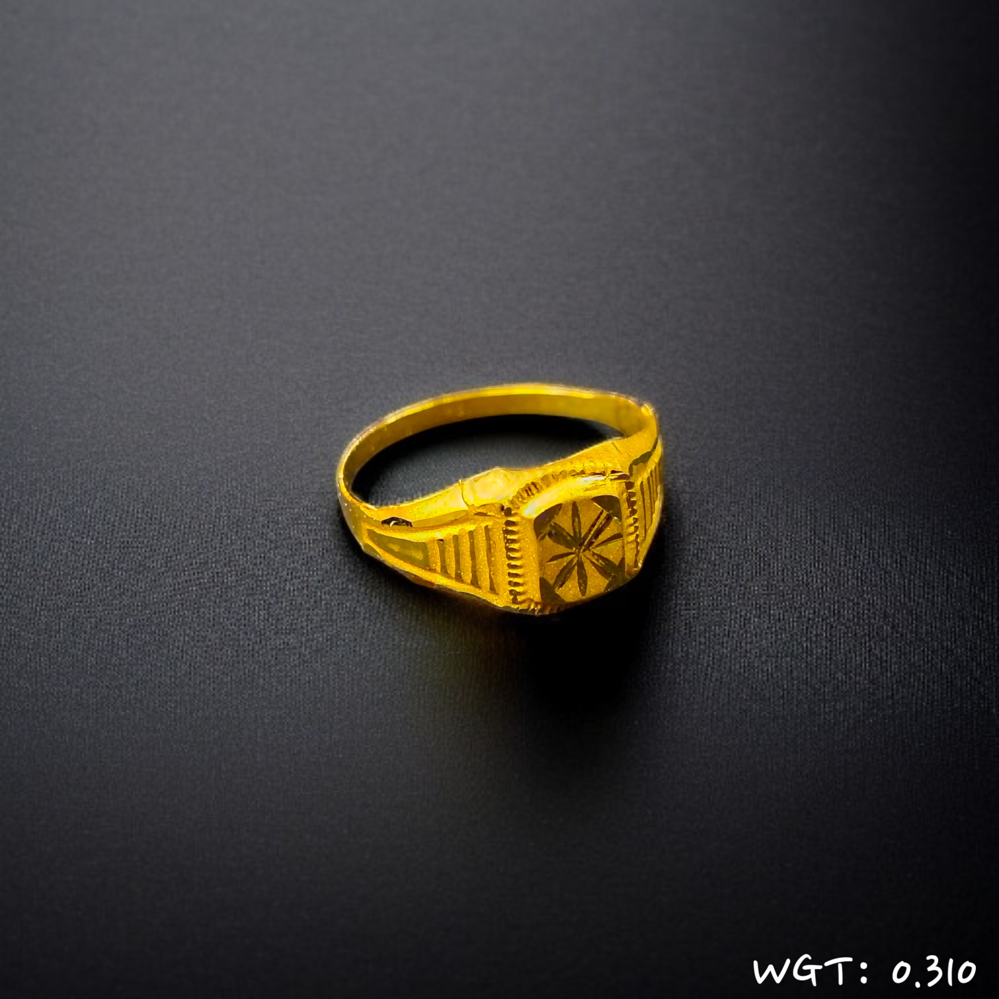 (GBJ) TRJ WGT: 0.310 GM APPROX KDM GOLD BABY FINGER RING 1 PIECE FOR RICE CEREMONY & BIRTHDAY.