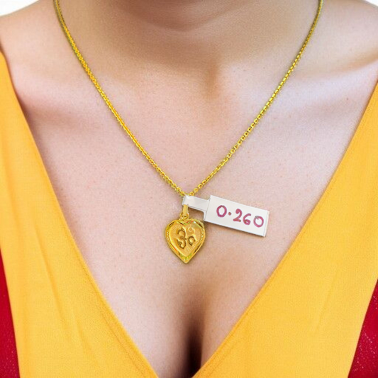 (GLKD) LOCKET WGT: 0.260 GM APPROX KDM GOLD LOCKET 1 PIECE (50 TONCH) WITH ADJUSTABLE TASSEL FOR GIFTING PURPOSE (CHAIN NOT INCLUDED).