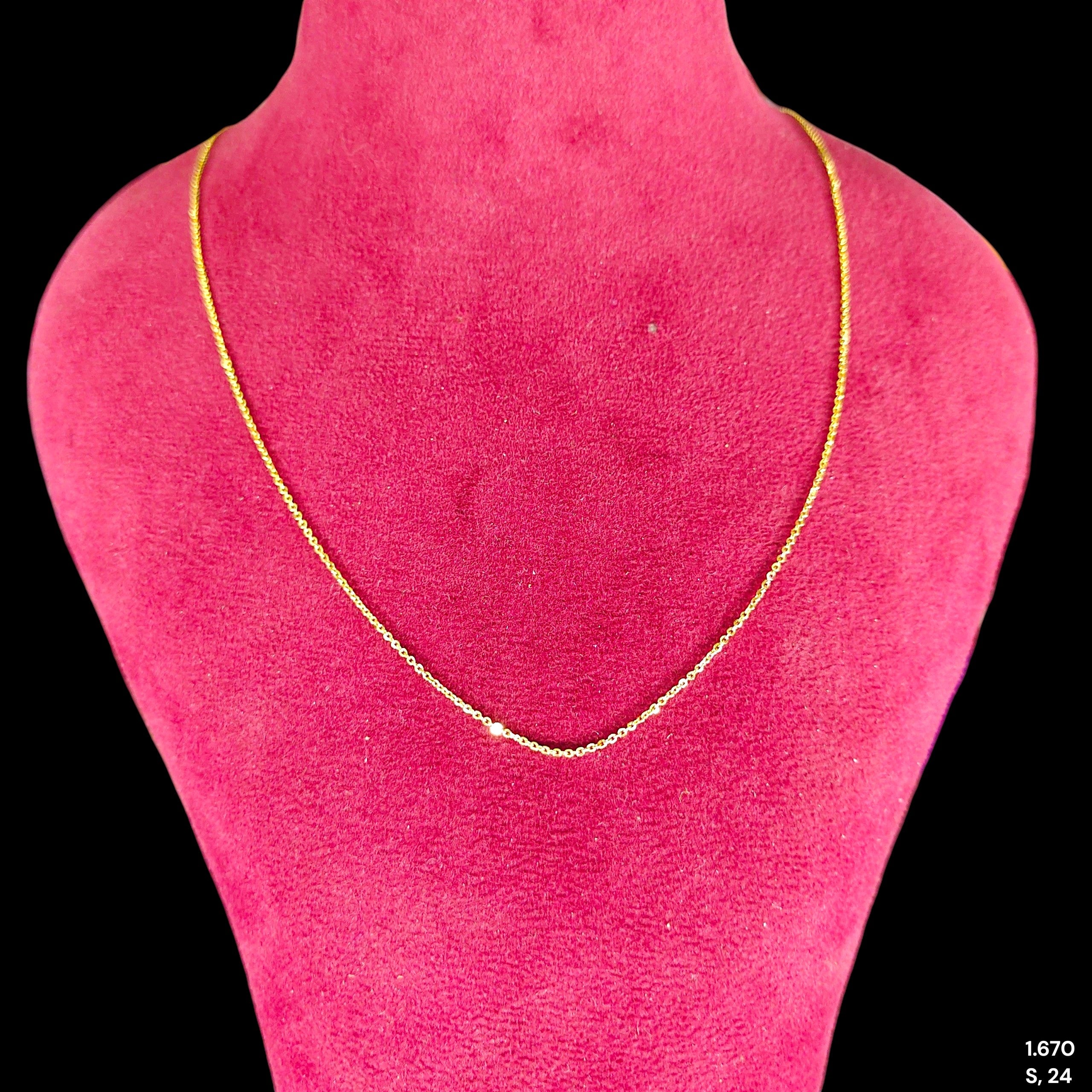 GOLD CHAIN- (WGT: 1.670 GM APPROX) BIS CERTIFIED HUID HALLMARK 9KT GOLD CHAIN (24 INCH) 1 PIECE FOR UNISEX.