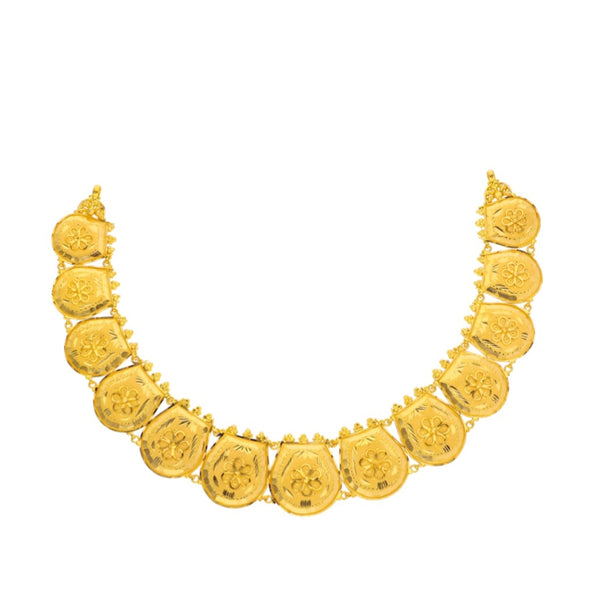 MADE TO ORDER (NC22) BIS CERTIFIED HUID HALLMARK 916 22KT GOLD BRIDAL NECKLACE WGT: 9.400 GM APPROX (1 PIECE) WITH TASSEL FOR WOMEN (BLUE TAG PREMIUM SEGMENT JEWELLERY) -DELIVERY IN 25 DAYS.