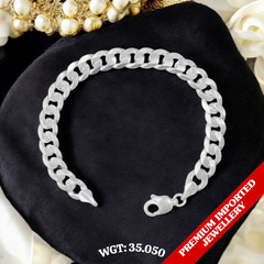 (ITALIAN IMPORTED JEWELLERY) BIS CERTIFIED HALLMARK 925 SILVER WRISTLET WGT: 35.050 GRAM 9