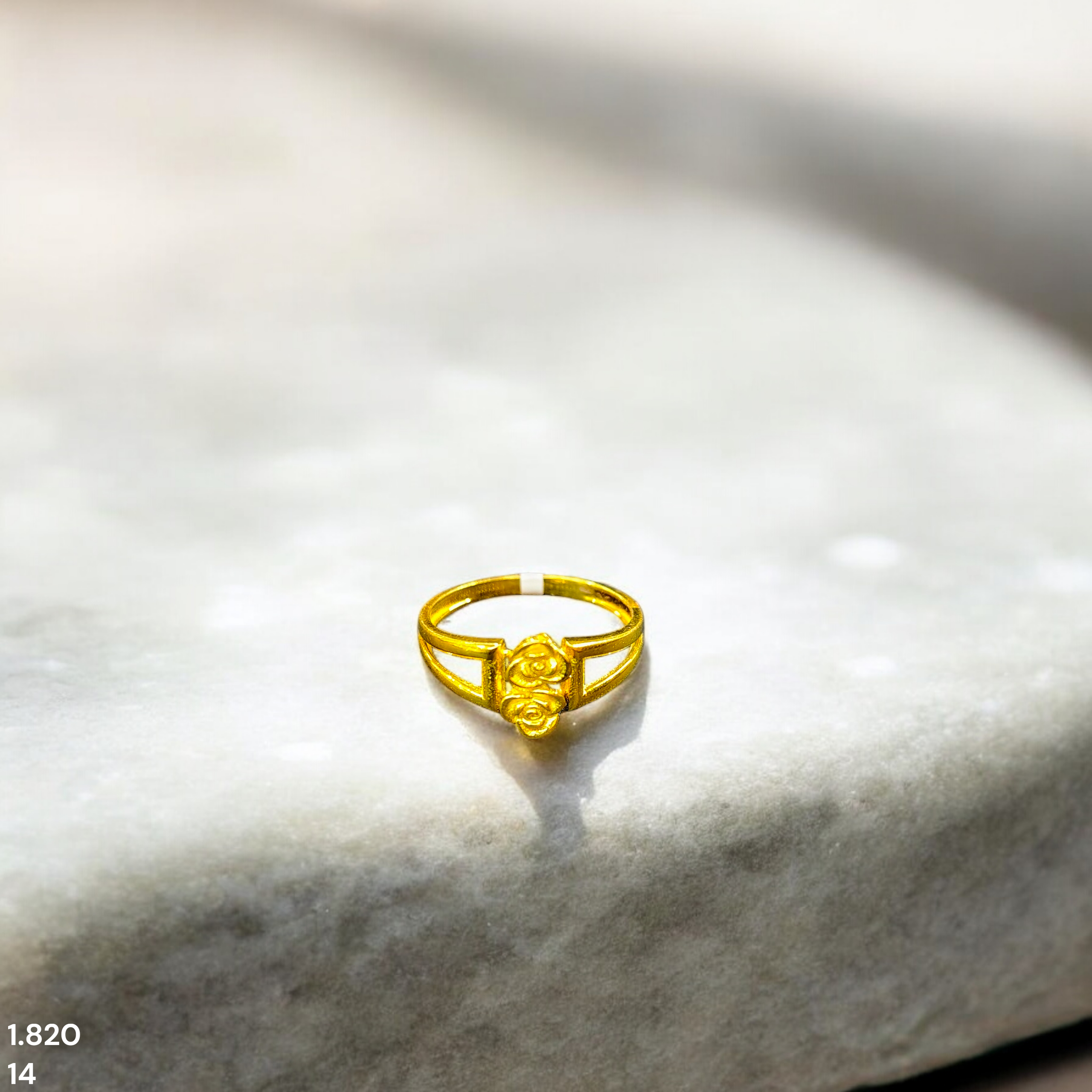 LADIES RING- TRJ (SIZE:14) WGT: 1.820 GM APPROX BIS CERTIFIED HUID HALLMARK 9KT GOLD FINGER RING FOR WOMEN 1 PIECE.