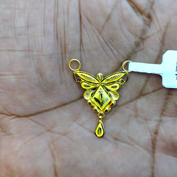 TRJ WGT: 0.860 GM APPROX 22KT HUID HALLMARK GOLD PENDANT MANGALSUTRA 1 PIECE WITH TASSEL.