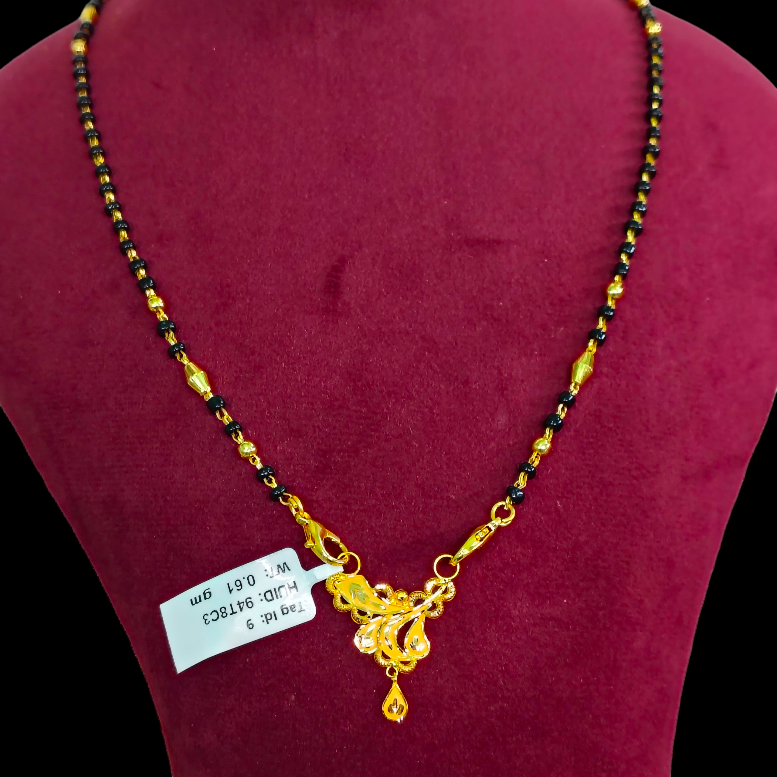 GOLD PENDANT- WGT: 0.610 GM APPROX 22KT HUID HALLMARK GOLD PENDANT MANGALSUTRA 1 PIECE WITH TASSEL.