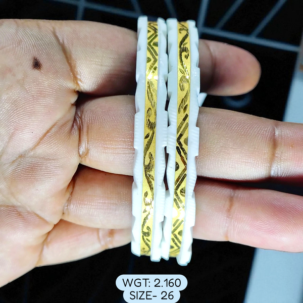 TRJ (SIZE: 26) WGT: 2.160 GM APPROX HUID HALLMARK 22KT GOLD SAKHA BANGLES 1 PAIR DESIGN FOR REGULAR USE.