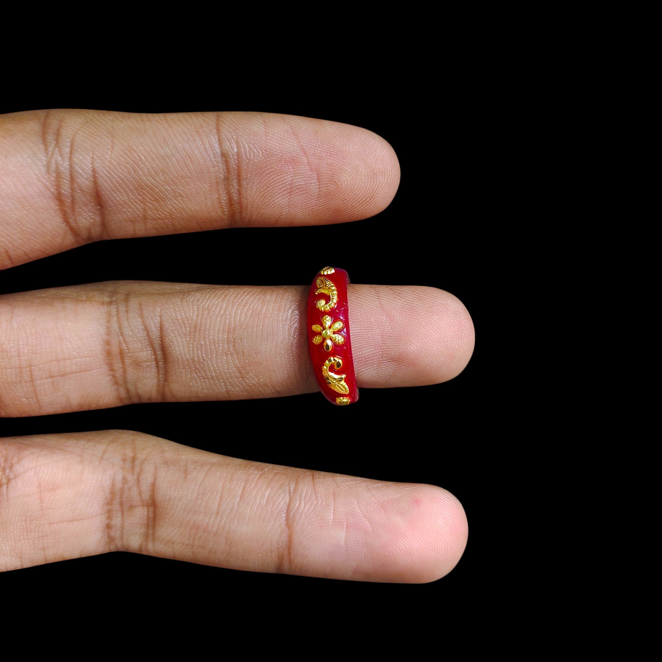 POLA RING-SIZE 11 (WGT: 0.150 GM APPROX) CERTIFIED BIS HALLMARK 916 22KT GOLD POLA RING 1 PIECE (BEST FOR DAILY WEAR OR GIFTING YOUR LOVE ONE).