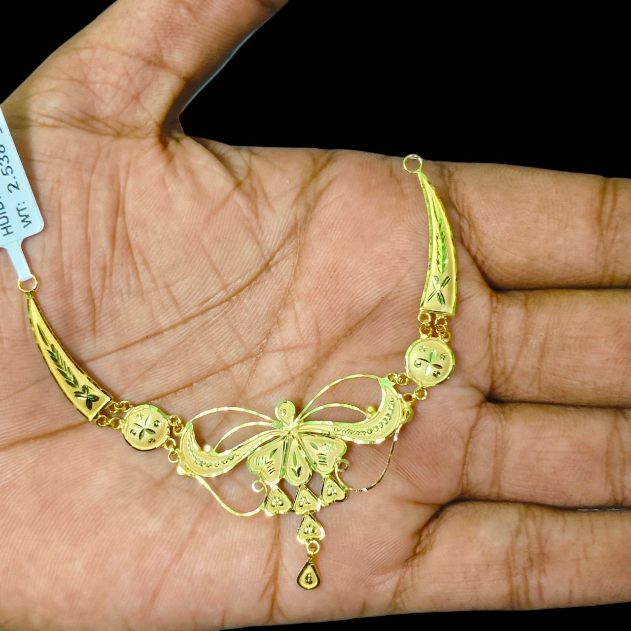 GOLD CHOKER NECKLACE-(WGT: 2.538 GM APPROX) BIS CERTIFIED HUID HALLMARK 9KT GOLD NECKLACE 1 PIECE FOR WOMEN.
