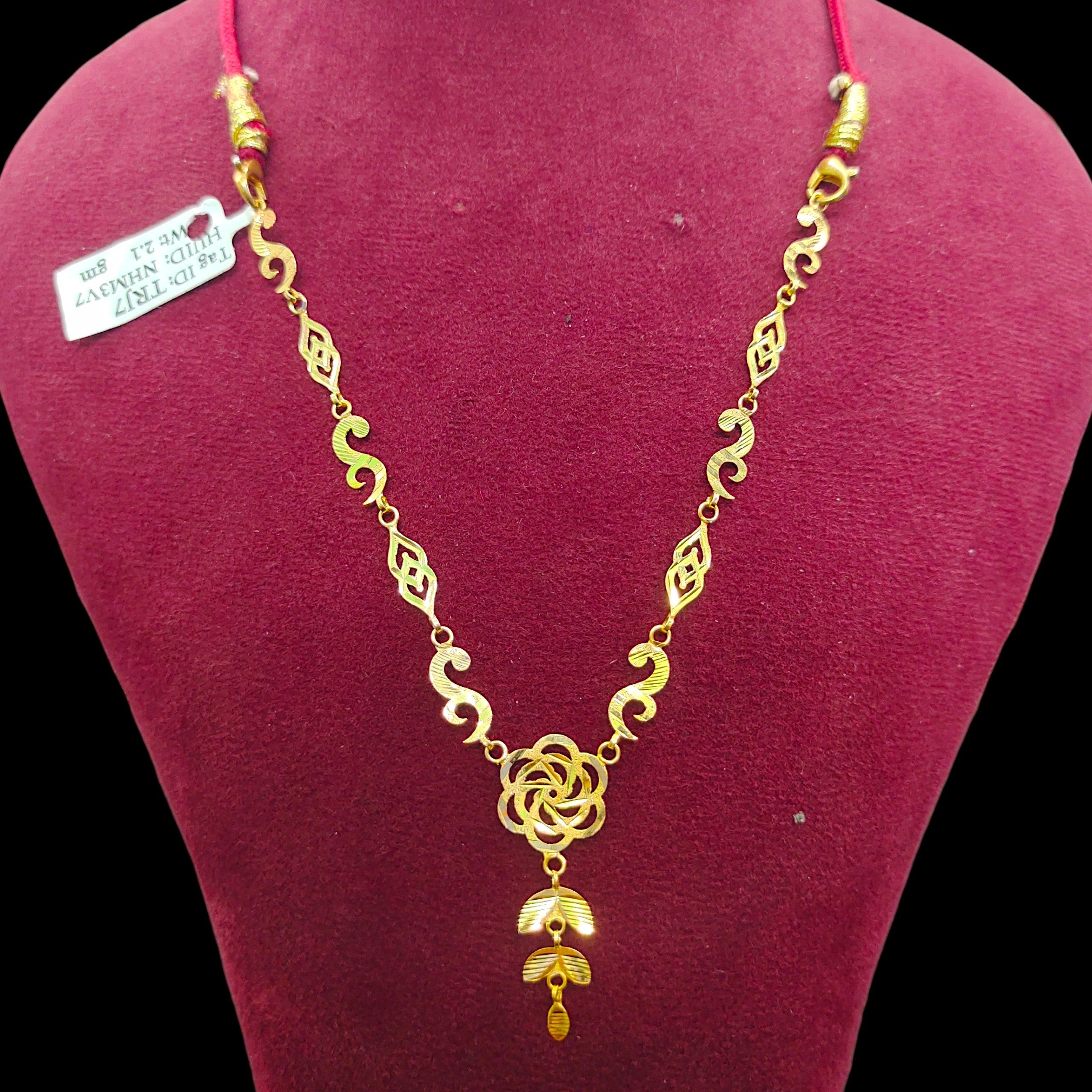 GOLD NECKLACE -(WGT: 2.100 GM APPROX) BIS CERTIFIED HUID HALLMARK 375 9KT GOLD NECKLACE 1 PIECE FOR WOMEN.