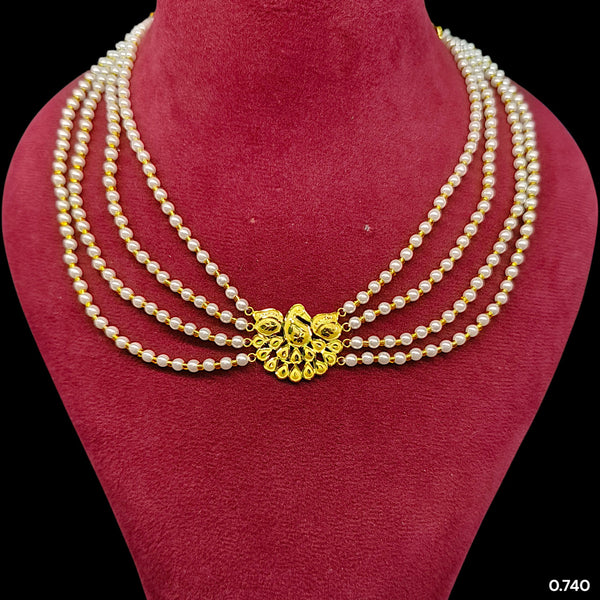 GOLD MOTI HAR- (QWAD6X)-(WGT: 0.740 GM APPROX) BIS CERTIFIED HUID HALLMARK 375 9KT GOLD MOTI NECKLACE 1 PIECE  WITH ADJUSTABLE TASSEL FOR GIFT IN MARRIAGE.