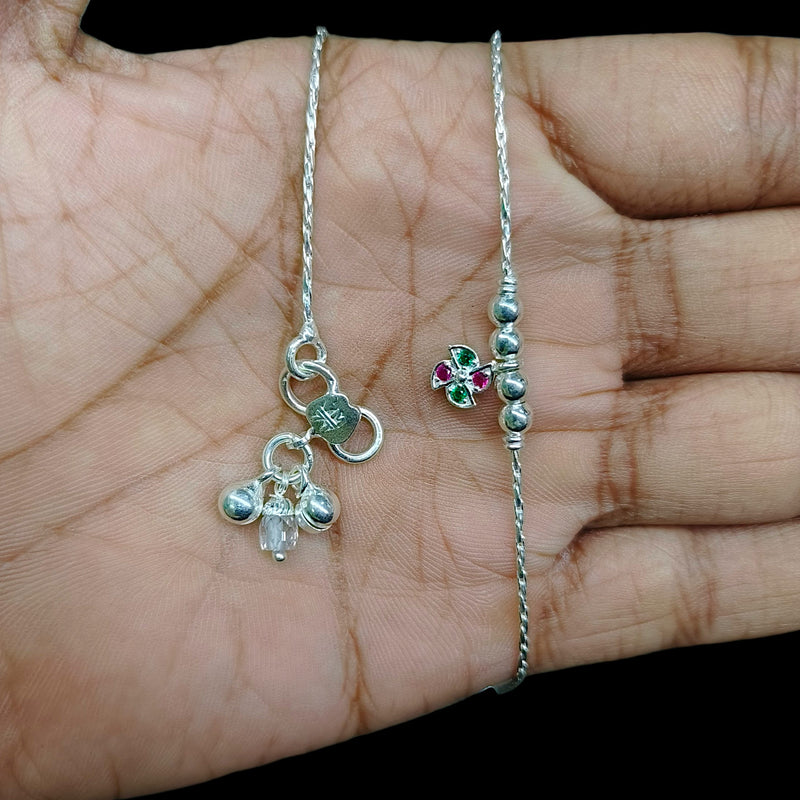 SILVER PAYEL- (A24) (WGT: 11.600 GM APPROX) 625 SILVER PAYEL (ANKLET) 1 PAIR LENGTH: 10